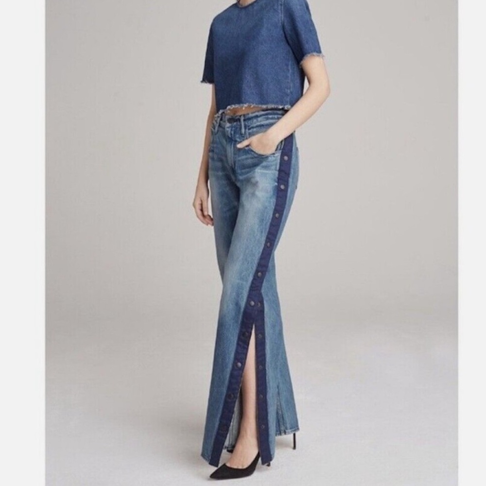 3x1 NYC Joy Side Snap Wide Leg Jeans Size 26